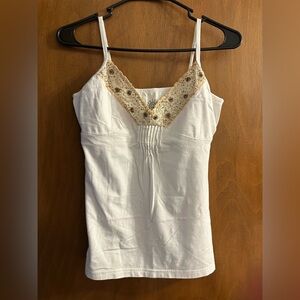 Energie White Camisole with Cream Lace